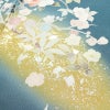 訪問着 美品 しつけ糸付き 縮緬 箔 共八掛 正絹 花柄 袷仕立て 青・紺_画像21