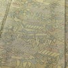 大島紬 良品 証紙あり 越路野大島紬 正絹 風景柄 袷仕立て 黄・黄土色_画像5