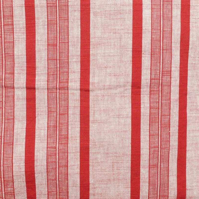 名古屋帯 紬 全通柄 良品 正絹 縞柄・線柄 通し仕立て 赤・朱_画像2