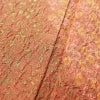 訪問着 美品 金彩 刺繍 ふくれ織 共八掛 正絹 幾何学柄・抽象柄 袷仕立て 茶_画像6