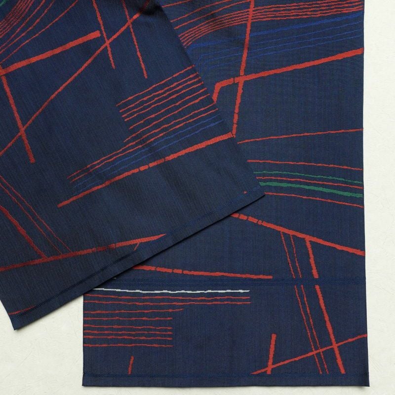 袋帯 六通柄 一般用 正絹 幾何学柄・抽象柄 青・紺_画像17