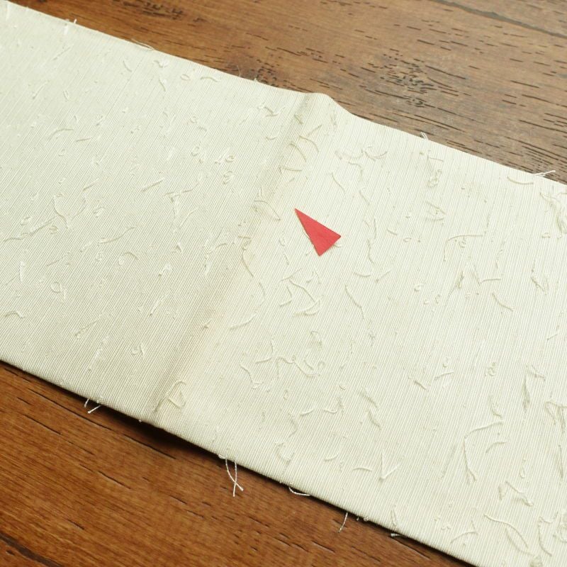 名古屋帯 太鼓柄 髭紬 正絹 風景柄 名古屋仕立て 白_画像22