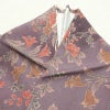小紋 縮緬 総柄 正絹 花柄 袷仕立て 紫・藤色_画像21