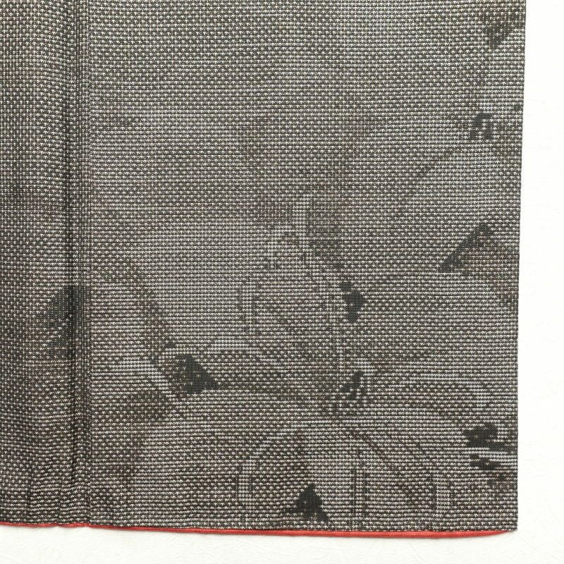 紬 美品 正絹 花柄 袷仕立て 茶 モダン_画像27