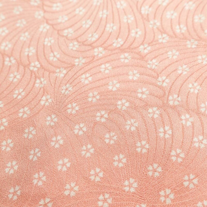 小紋 しつけ糸付き 金糸 伊達衿付き 正絹 古典柄 扇子 袷仕立て クリーム_画像25