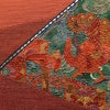 名古屋帯 太鼓柄 美品 相良刺繍 正絹 人物・動物柄 通し仕立て 赤・朱_画像3