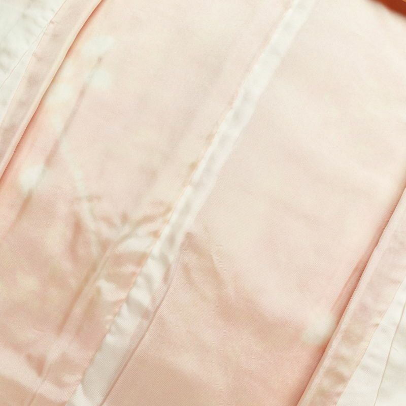 小紋 しつけ糸付き 絞り 正絹 木の葉・植物柄 袷仕立て 橙_画像25