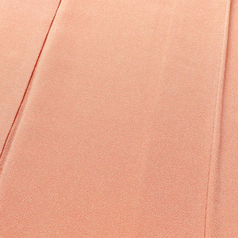 色無地 鮫小紋 美品 落款入り 一つ紋付き 縮緬 正絹 古典柄 袷仕立て 橙_画像5