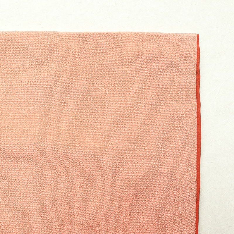 色無地 鮫小紋 美品 落款入り 一つ紋付き 縮緬 正絹 古典柄 袷仕立て 橙_画像14