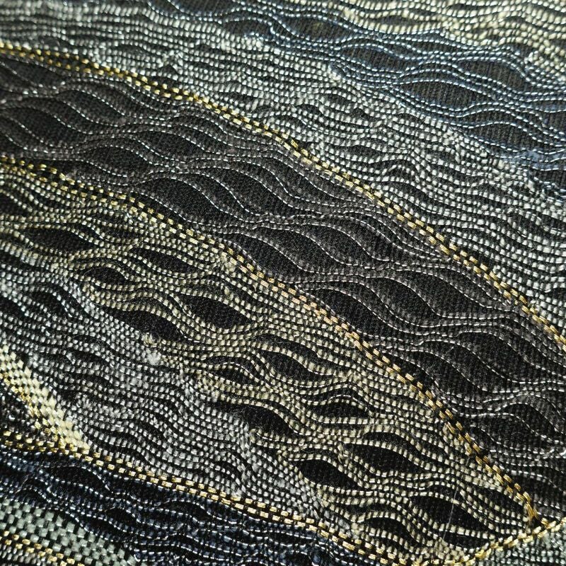 袋帯 六通柄 良品 一般用 正絹 幾何学柄・抽象柄 黒_画像8