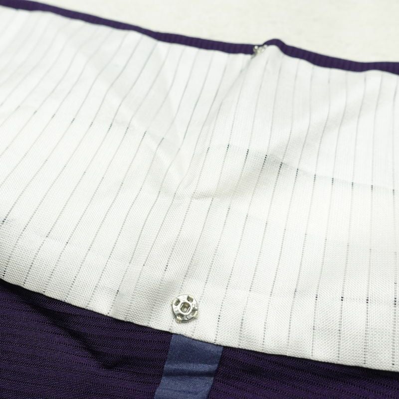 盛夏 絽 色無地 正絹 良品 一つ紋付き 背伏せ付き 無地 単衣仕立て 紫・藤色_画像27