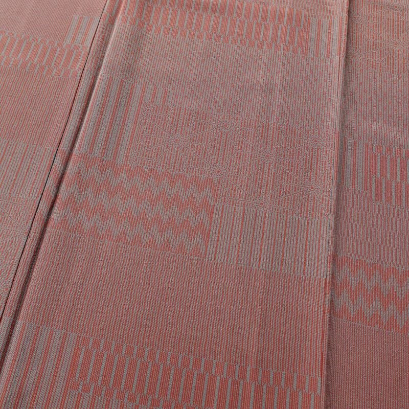 小紋 美品 正絹 幾何学柄・抽象柄 袷仕立て 小豆・エンジ_画像5