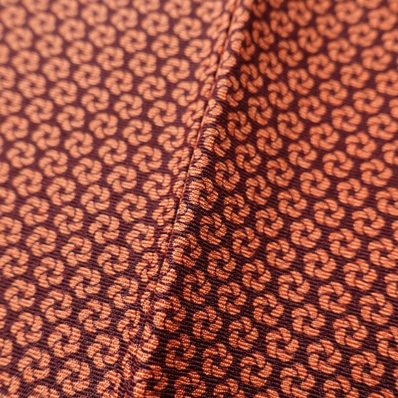 小紋 良品 着物 総柄 正絹 モダン風 古典柄 袷仕立て 橙_画像10