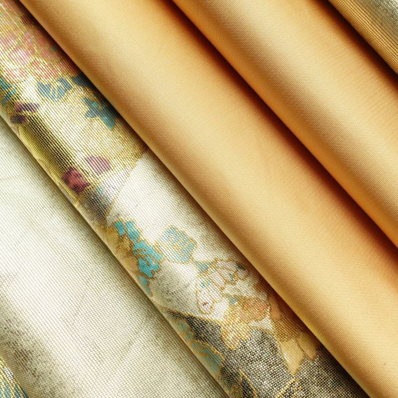 袋帯 手織螺鈿裁金箔 六通柄 良品 フォーマル用 正絹 花柄 金・銀_画像30