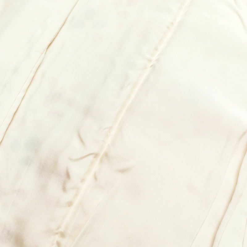 小紋 総柄 混紡 木の葉・植物柄 袷仕立て クリーム_画像25