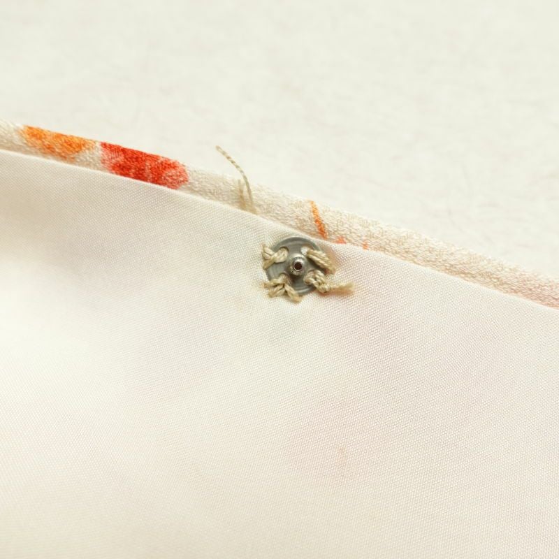 小紋 総柄 混紡 木の葉・植物柄 袷仕立て クリーム_画像29