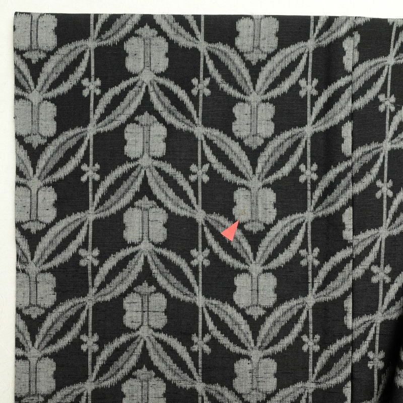 単衣 紬 正絹 幾何学柄・抽象柄 単衣仕立て 黒_画像26