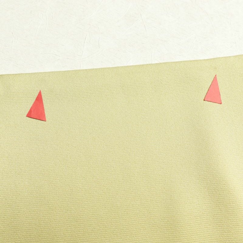 訪問着 しつけ糸付き 正絹 木の葉・植物柄 袷仕立て 緑・うぐいす色_画像32