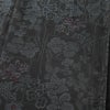 紬 良品 正絹 花柄 袷仕立て 黒地 青・紺 大きいサイズ_画像6