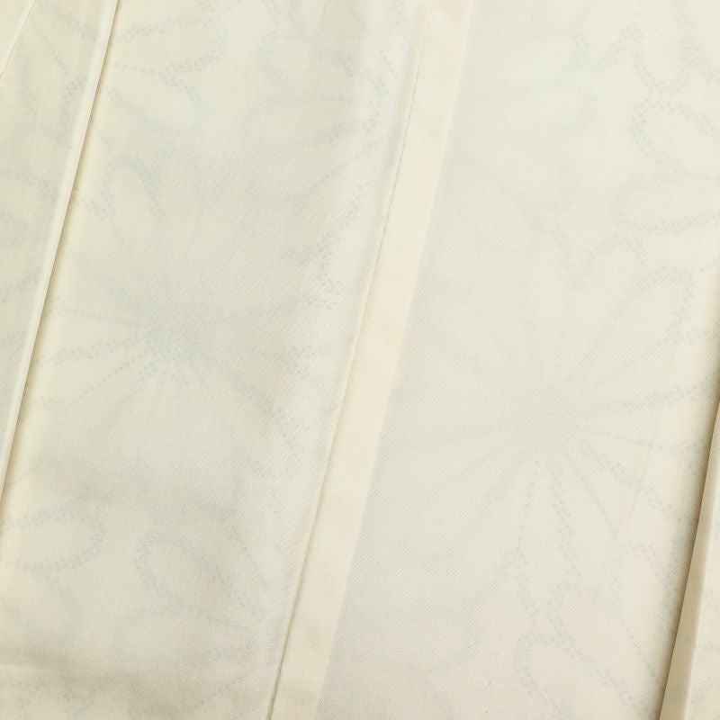 紬 正絹 花柄 袷仕立て クリーム サラッとした手触り_画像26
