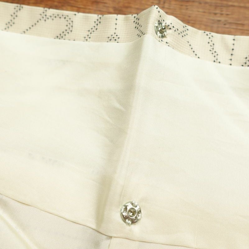 紬 正絹 花柄 袷仕立て クリーム サラッとした手触り_画像29
