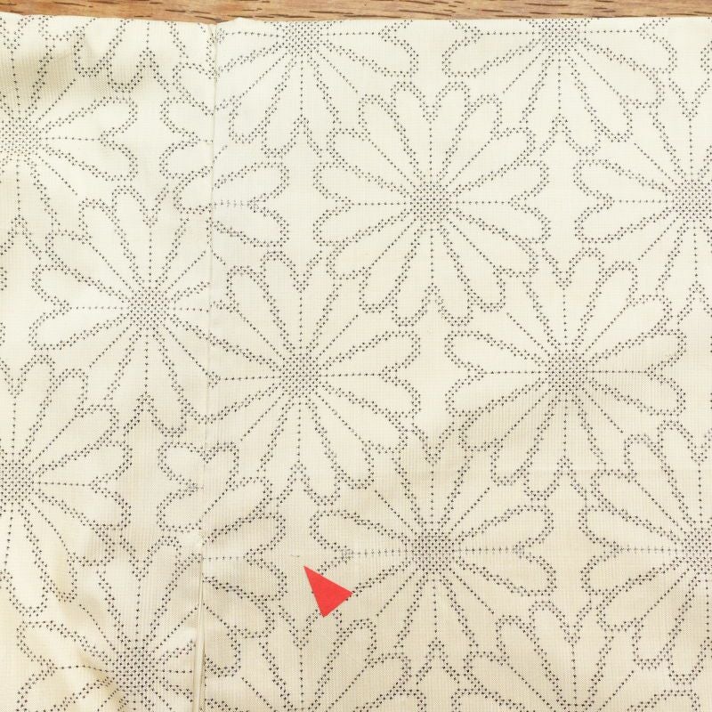 紬 正絹 花柄 袷仕立て クリーム サラッとした手触り_画像32