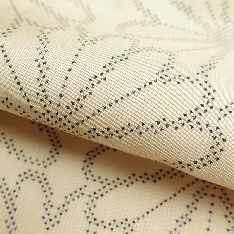 紬 正絹 花柄 袷仕立て クリーム サラッとした手触り_画像34