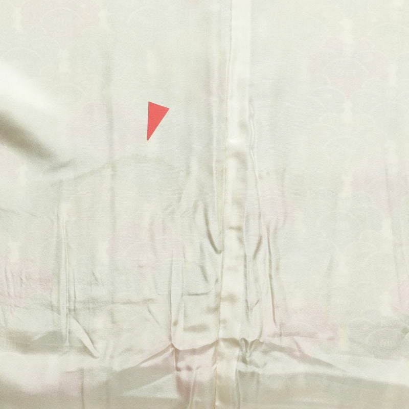 小紋 縮緬 付下小紋 正絹 花柄 袷仕立て 緑・うぐいす色_画像28