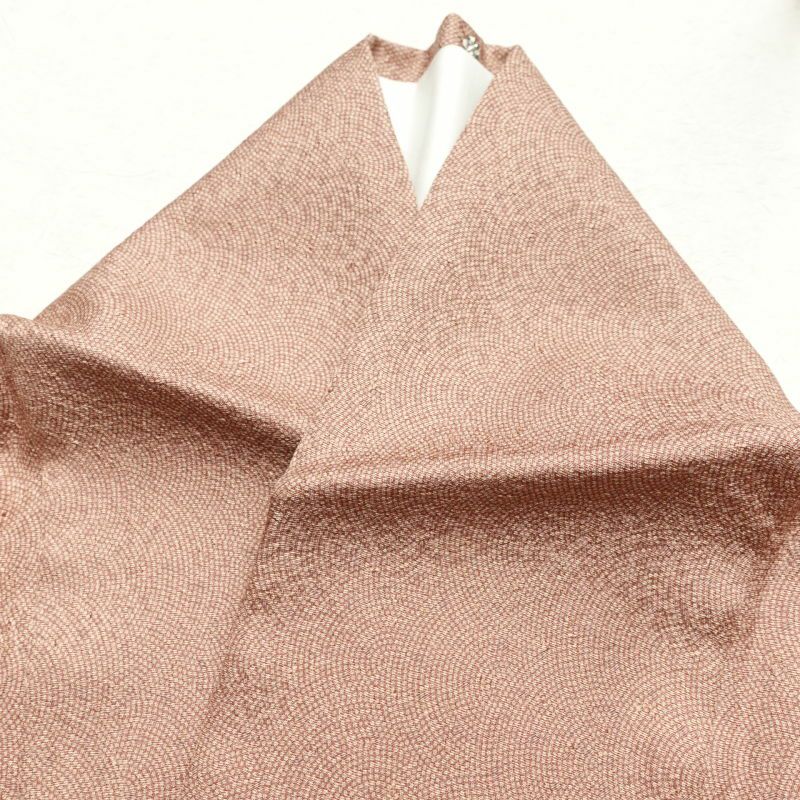 付け下げ 鮫小紋 正絹 その他の柄 袷仕立て 小豆・エンジ_画像28