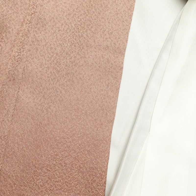 付け下げ 鮫小紋 正絹 その他の柄 袷仕立て 小豆・エンジ_画像29