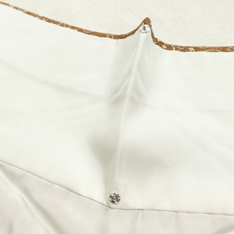 小紋 縮緬 総柄 正絹 木の葉・植物柄 袷仕立て 黄・黄土色_画像25