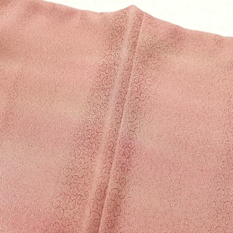 訪問着 銀駒刺繍 一つ紋付き 正絹 花柄 袷仕立て ピンク_画像26