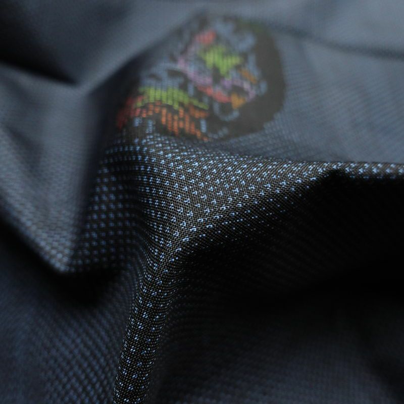 紬 良品 しつけ糸付き 正絹 古典柄 袷仕立て 青・紺_画像27