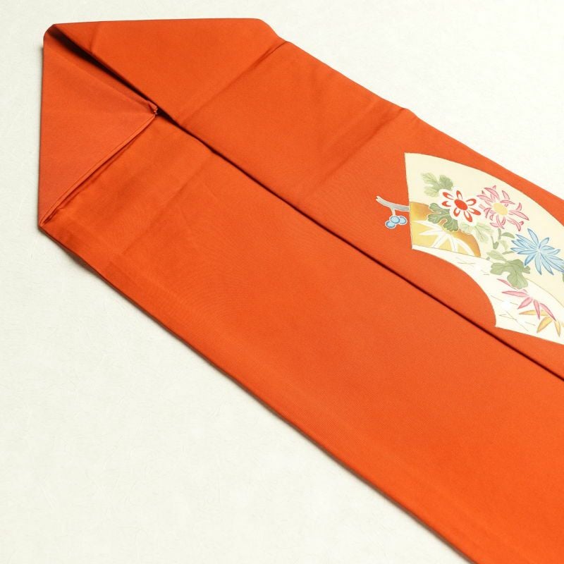名古屋帯 塩瀬染 太鼓柄 正絹 古典柄 名古屋仕立て 橙_画像31