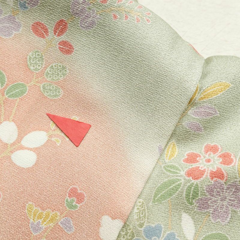 訪問着 良品 正絹 刺繍 金彩 花柄 袷仕立て 緑・うぐいす色_画像26