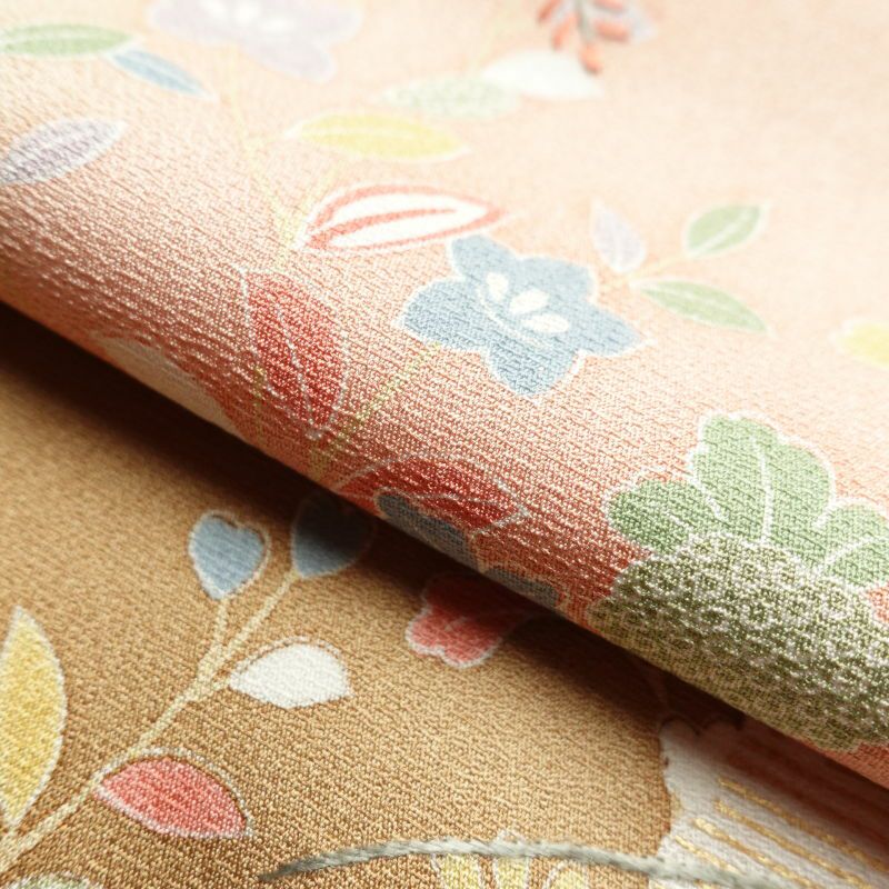 訪問着 良品 正絹 刺繍 金彩 花柄 袷仕立て 緑・うぐいす色_画像35