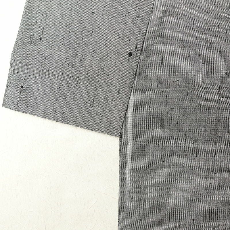 紬 良品 正絹 幾何学柄・抽象柄 袷仕立て グレー_画像13