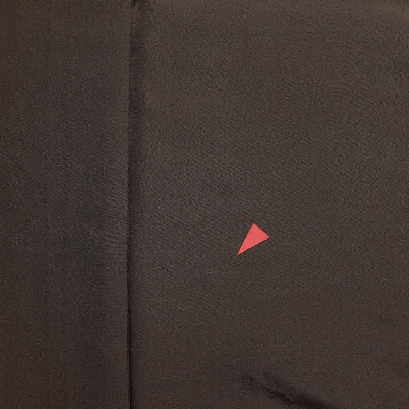 付け下げ 良品 スワトウ刺繍 一つ紋付き しつけ糸付き 正絹 木の葉・植物柄 袷仕立て 茶_画像33