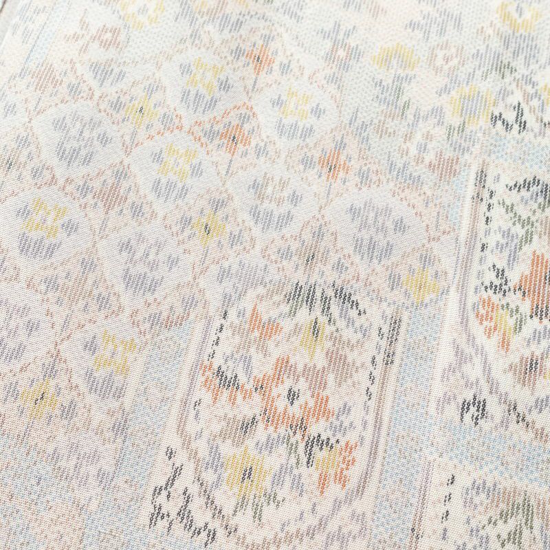 紬 美品 しつけ糸付き 正絹 幾何学柄・抽象柄 袷仕立て 青・紺_画像6