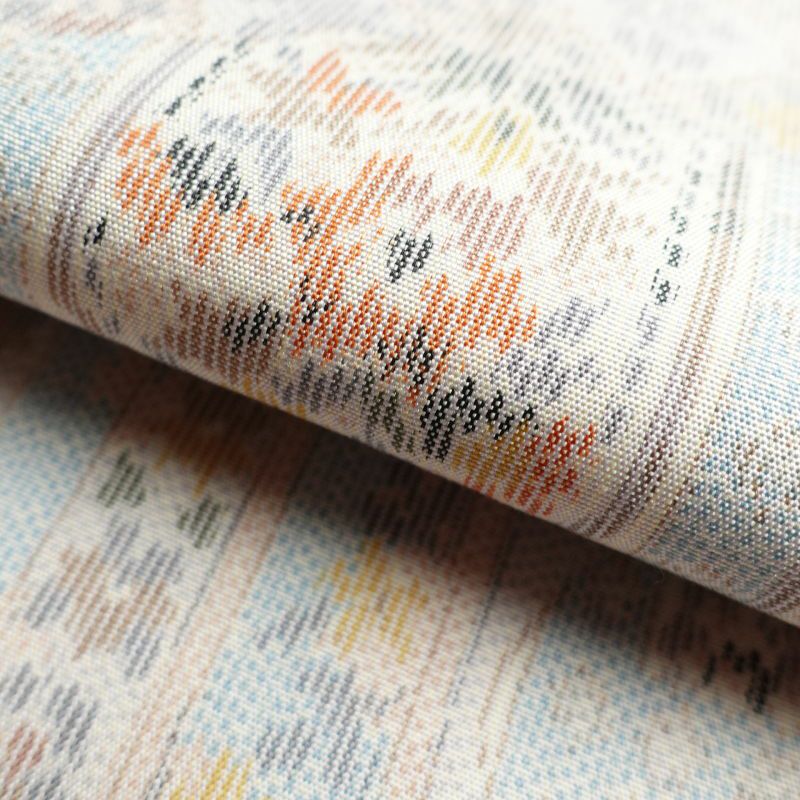 紬 美品 しつけ糸付き 正絹 幾何学柄・抽象柄 袷仕立て 青・紺_画像25