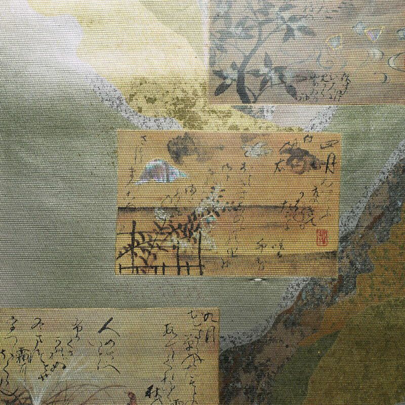 袋帯 太鼓柄 螺鈿風光彩 フォーマル用 正絹 古典柄 黒_画像2