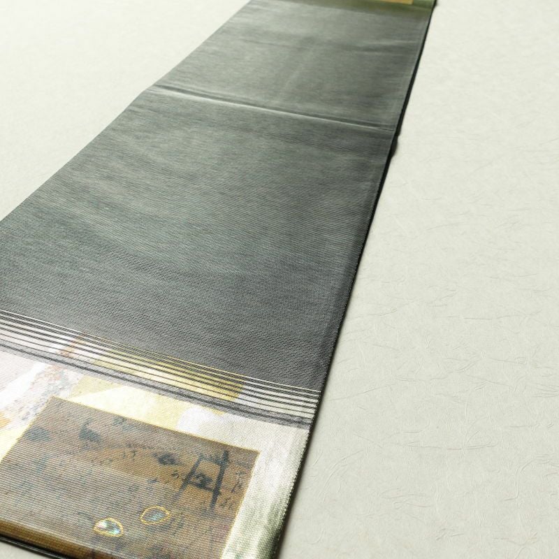 袋帯 太鼓柄 螺鈿風光彩 フォーマル用 正絹 古典柄 黒_画像15