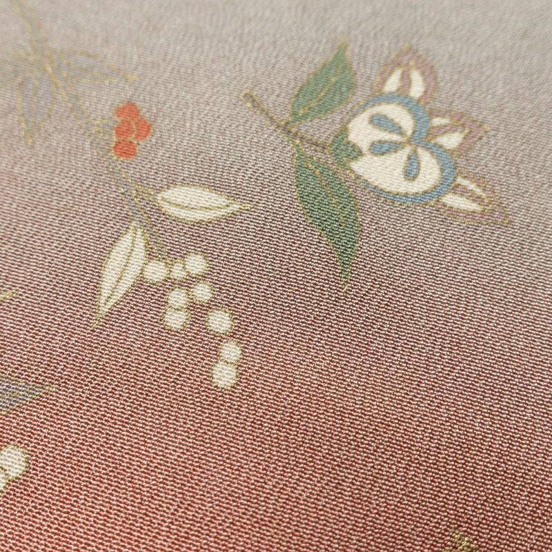 小紋 良品 しつけ糸付き 正絹 金彩 古典柄 袷仕立て ピンク_画像6