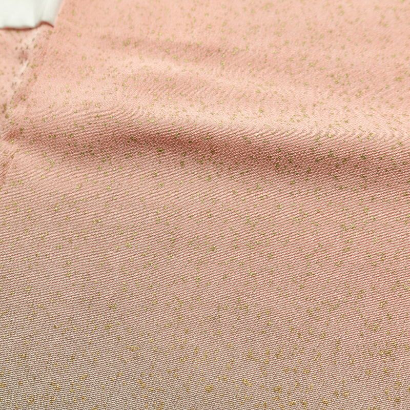 小紋 良品 しつけ糸付き 正絹 金彩 古典柄 袷仕立て ピンク_画像31