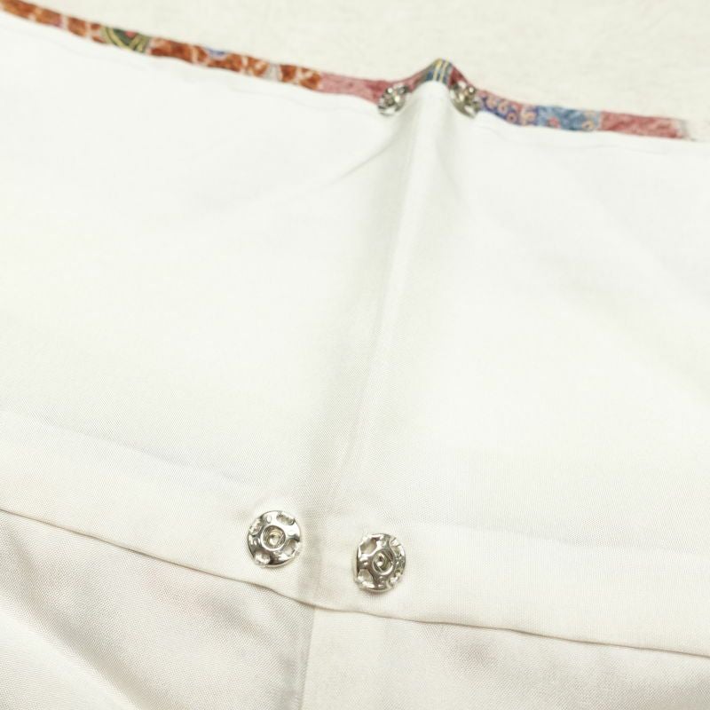 小紋 良品 しつけ糸付き ふくれ織 正絹 花柄 袷仕立て 多色使い_画像25