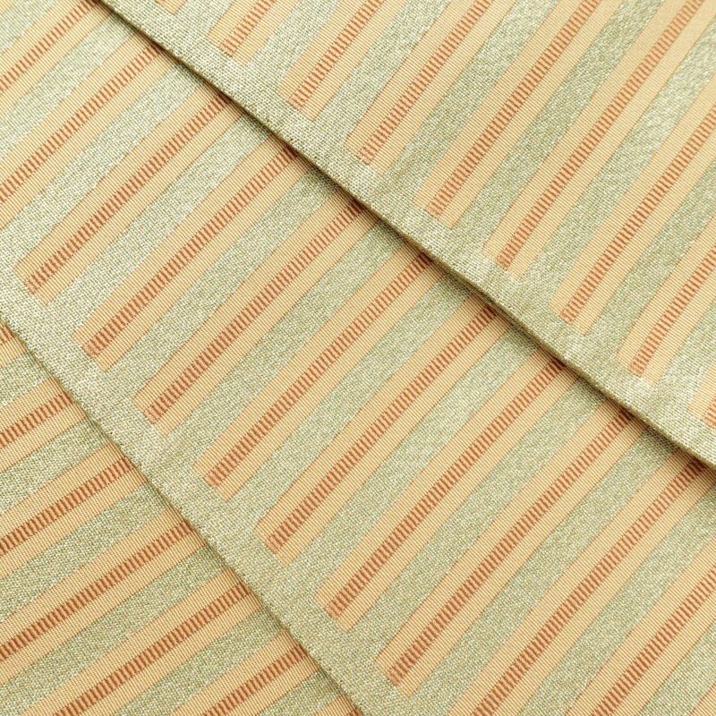 袋帯 六通柄 一般用 正絹 縞柄・線柄 緑・うぐいす色_画像27