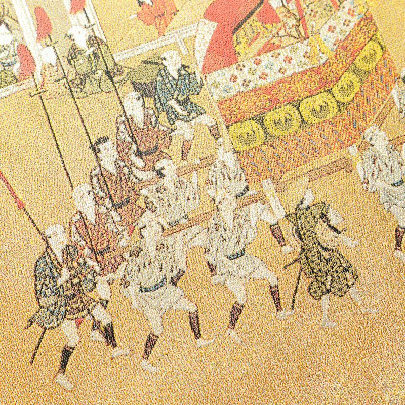 袋帯 全通柄 良品 フォーマル用 正絹 人物・動物柄 黄・黄土色_画像24