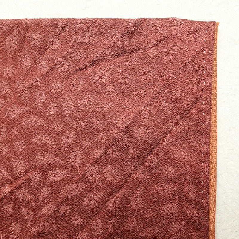 訪問着 辻が花 絞り 正絹 箔 花柄 袷仕立て 小豆・エンジ_画像20