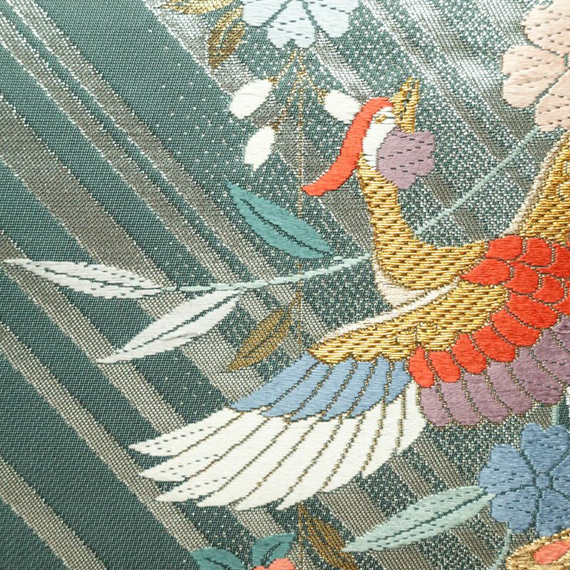 袋帯 六通柄 フォーマル用 正絹 古典柄 緑・うぐいす色_画像3