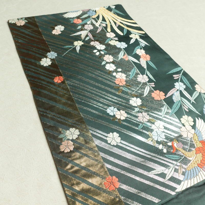 袋帯 六通柄 フォーマル用 正絹 古典柄 緑・うぐいす色_画像26
